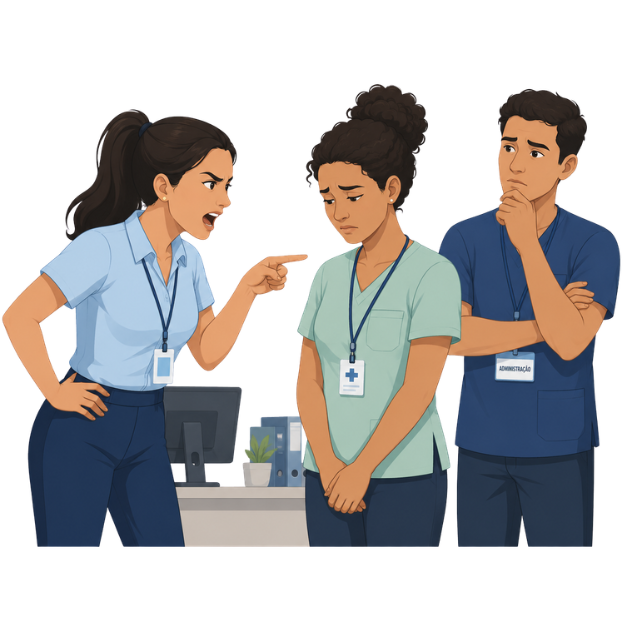 Situação ilustrativa de constrangimento no ambiente de trabalho
